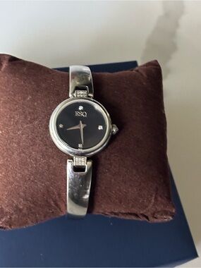 ESQ by Movado Women’s Diamond & Stainless Steel Bracelet Watch with Black Dial
